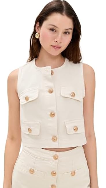 [BLANKNYC] womens Denim Vest With Gold Buttons