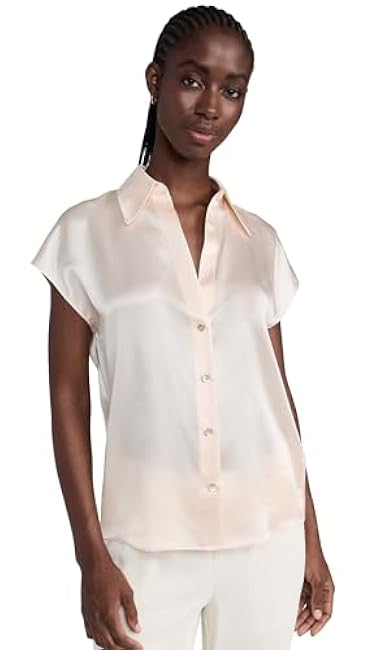 Vince Women's Cap Sleeve Ruched Back Blouse