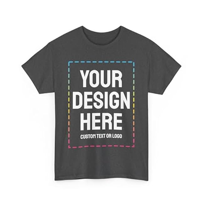 Custom T-Shirt Print with Text, Image or Logo - Personalized Printed Cotton Tees - Design Your Own Shirt for Men and Women