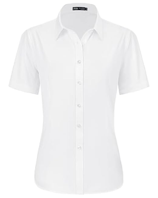 J.VER Womens Button Down Shirts Stretch Wrinkle Free Formal Short Sleeve Dress Shirt Summer Work Blouses Business Casual Tops