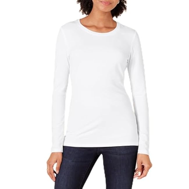 Essentials Women's Classic-Fit Long-Sleeve Crewneck T-Shirt (Available in Plus Size)