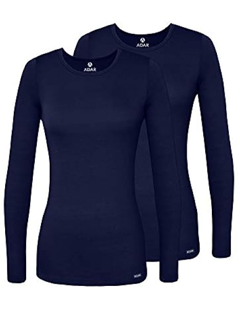 Adar Underscrubs for Women 2 Pack - Long Sleeve Underscrub Comfort Tee