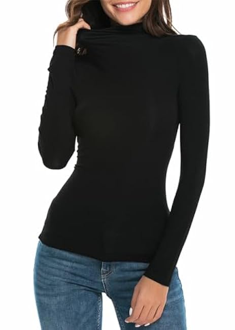 Womens Mock Turtleneck Long Sleeve Stretch Fitted Underscrubs Layer Tee Tops