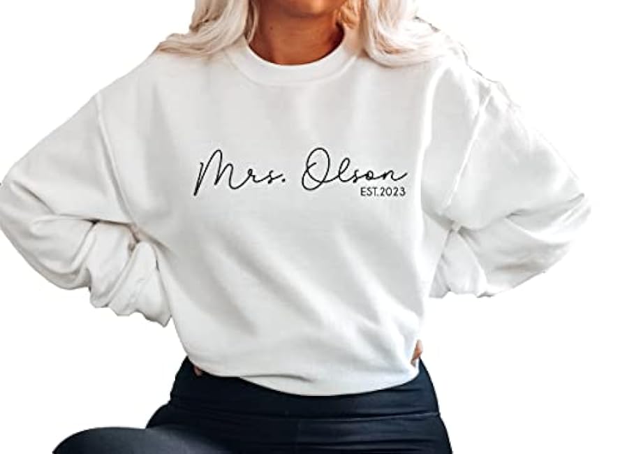 Mrs Sweatshirt - Custom Mrs Sweatshirt - New Mrs - Honeymoon Pajamas - Wedding Gift - Future Mrs. Gift