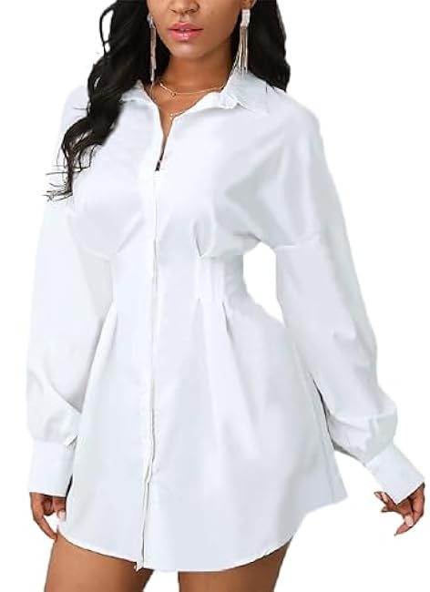 Shirt Dresses for Women Sexy Tops Button Down Shirts Dress Colorful Collar Blouses Long Sleeve Floral Print Loose T-Shirt