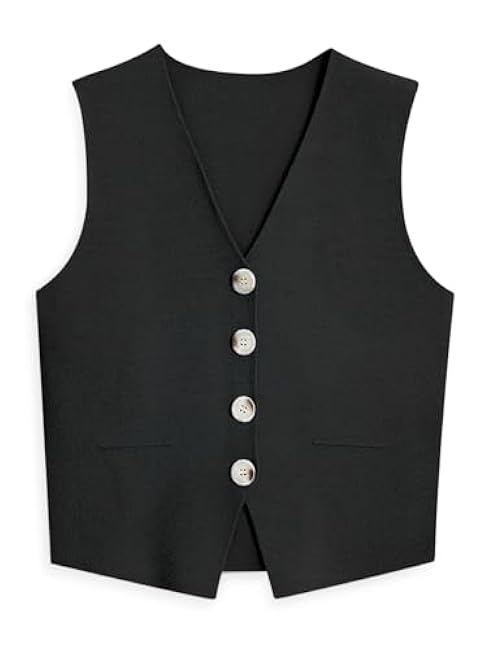 LILLUSORY Sweater Vest Women Dressy Button Up Sweater Tank Tops 2024 Knit Work Business Casual Outfits