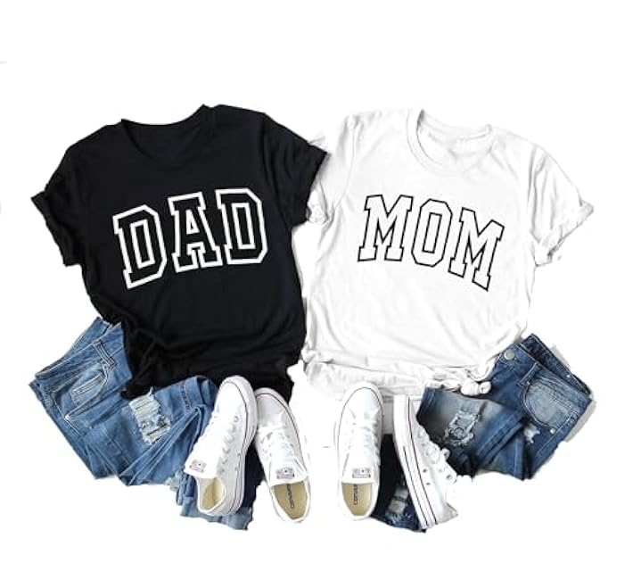 ASTANFY Dad Shirt Mom Shirt: Mom and Dad Matching Shirts Pregnancy Announcement T-Shirt Pregnancy Reveal Gifts Shirt