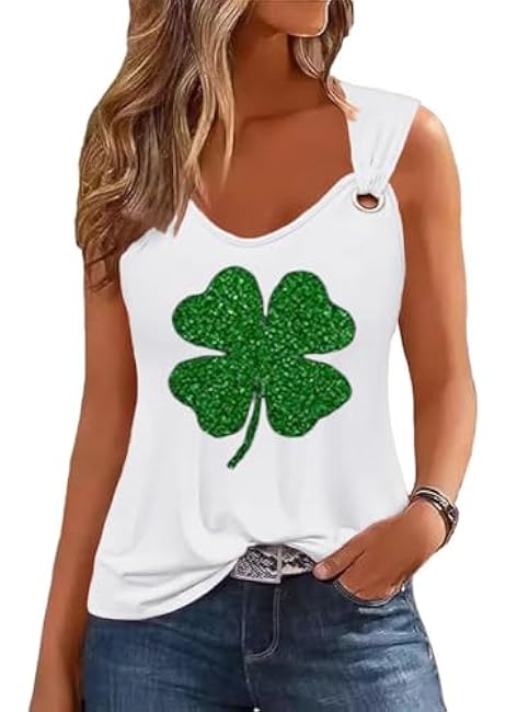 Womens Gradient Notched Neck Casual Tank Tops Novelty Sleeveless Shirts Funny Graphic Tee Vests