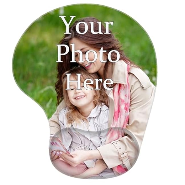 Custom Photo Mouse Pad with Wrist Support, Personalized Ergonomic Mouse Pad with Wrist Rest, Customize Photo Text Logo Mousepad for Computer, Laptop, Office