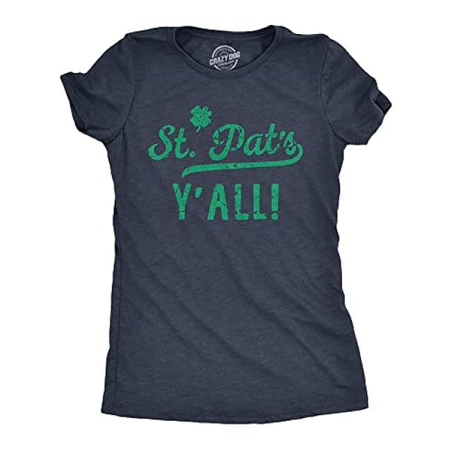 Womens St Pats Yall Shirt ﾨC Funny Irish Shamrock Tee ﾨC Vintage Style St Patricks Day Party Outfit for Ladies