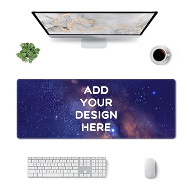 Custom Large Desk Pad with Photo Text Personalized Picture Logo Non-Slip Game Computer Mouse Mat Customized Office Supplies (12in x 31.5in)