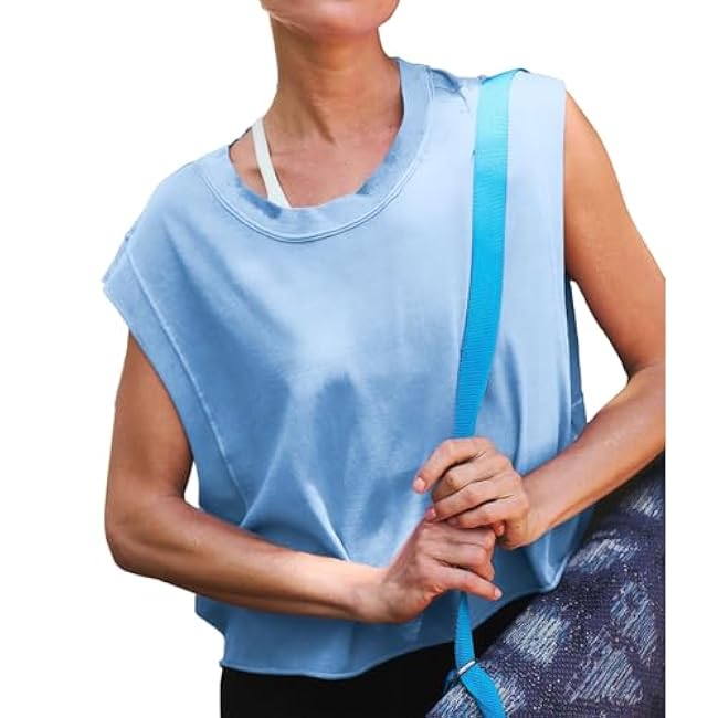 Ainangua Oversized Tank Top for Women Sleeveless Athletic Cropped Activewear Workout Yoga Gym Tops