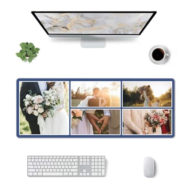 Large Mouse Pad with Photo Personalized Mouse Pads with Picture Text Customized Non-Slip Mousepad for Gaming Offices Home Computer Desk 12x31.5in
