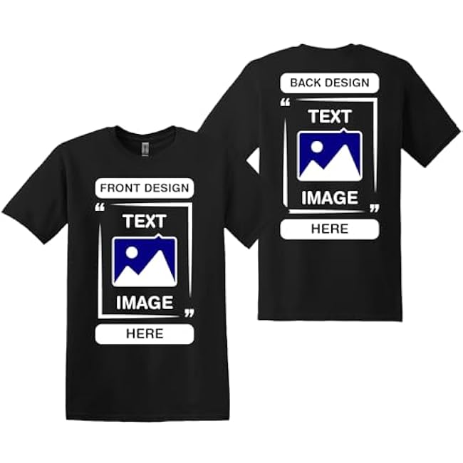 Gildan Custom T-Shirts - Personalized Unisex Crewneck Tee Shirt - Customize Your Image, Text & Photo - Men Women Adult