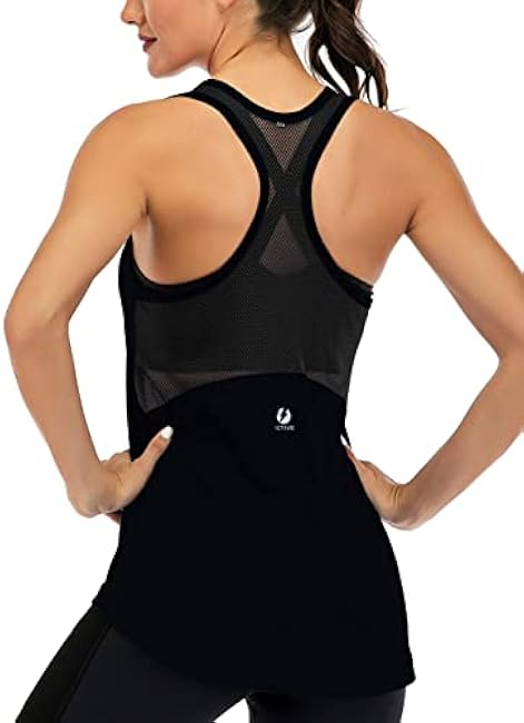 ICTIVE Workout Tank Tops for Women Sleeveless Yoga Shirts for Women Mesh Racerback Muscle Tank Tops