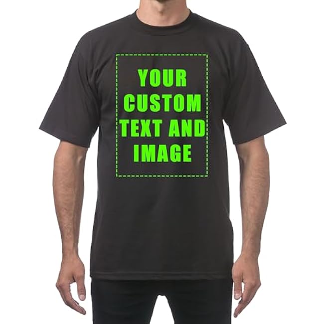 Generic Custom T-Shirts - Personalized Pro Club Tee Shirt - Customize Your Image & Text & Photo - Men Women Adult Unisex Size