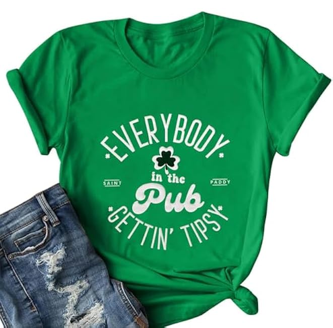FYAPHION St Patricks Day Shirt Women Shenanigans Coordinator Shirts Shamrock Graphic Short Sleeve Tee Tops