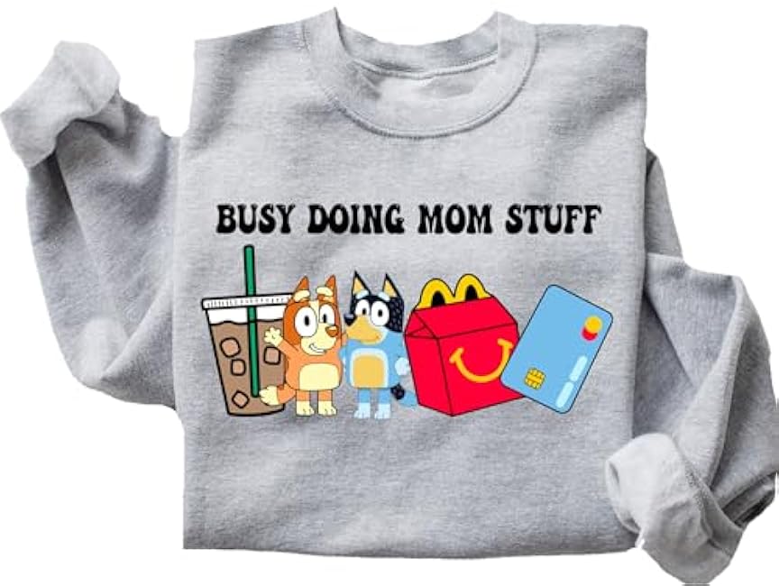 Busy Doing Mom Stuff Sweatshirt, Funny Mom Sweater, Blu Christmas Shirt, Mama Sweatshirt, Funny Dog Sweatshirt, Mom Crewneck