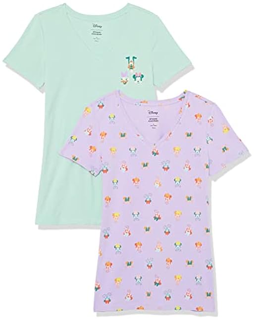 Essentials Disney | Marvel | Star Wars | Princess Women's Classic-Fit Short-Sleeve V-Neck T-Shirt, Multipacks