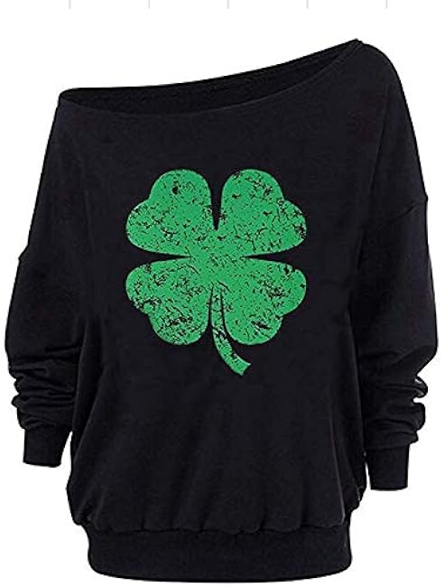 Roshop Women's Loose Baggy Off Shoulder Cute Holiday Long Sleeve Sweatshirt Tops