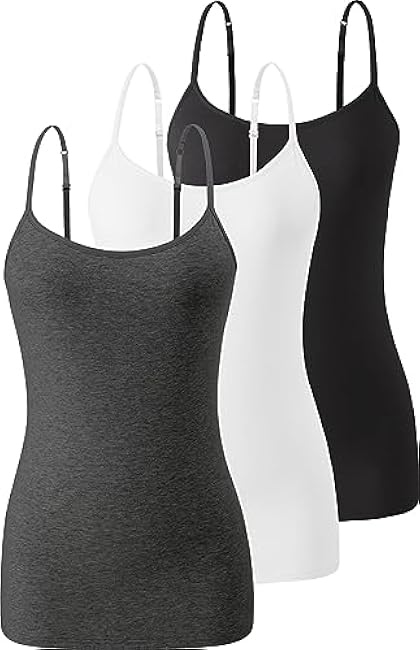 Air Curvey Seamless Adjustable Camisole Built in Shelf Bra 2/3 Pack Cotton Comfort Fit Undershirts Soft Touch Casual Tops