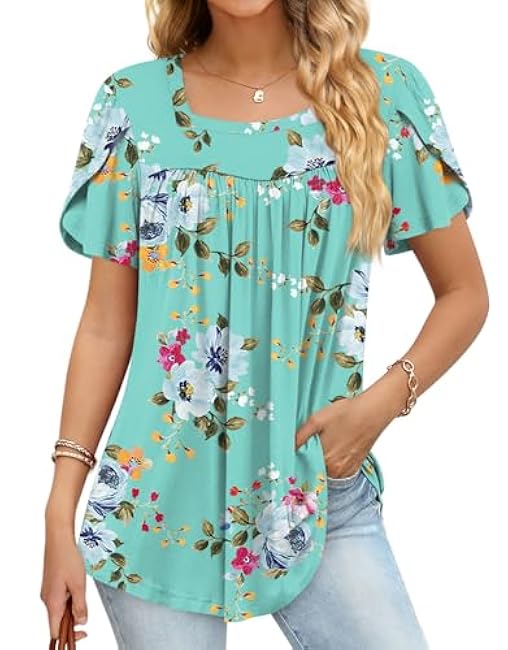 2025 Womens Plus Size Tops Summer Short Sleeve Casual Shirts M-5XL