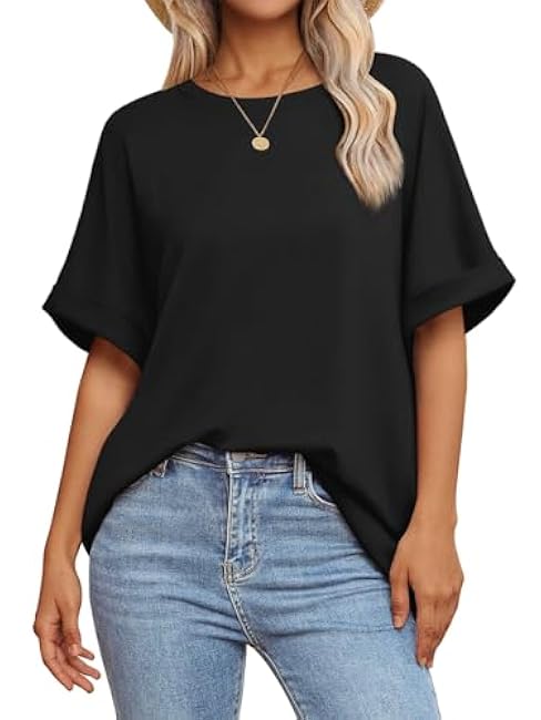 ATHMILE Womens Oversized T Shirts Summer Tops Spring Casual Loose Fit Workout Short Sleeve 2025 Beach Vacation