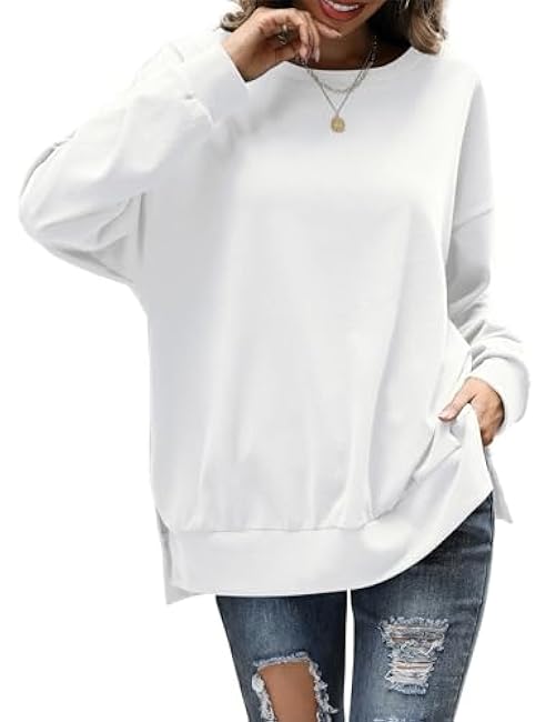 Florboom Womens Oversized Sweatshirts Crew Neck Long Sleeve Tunic Top Casual Fall Soft Pullover