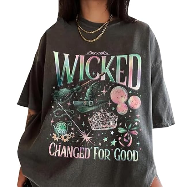 Wickeds Changed for Good Tshirt Acid wash Oversized Tee Short Sleeve