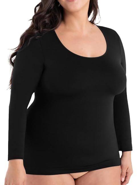 SHAPERMINT Cami Shaper, Womens Long Sleeve T Shirts, Long Sleeve Tops for Women, Compression Shirt Women Long Sleeve Tops