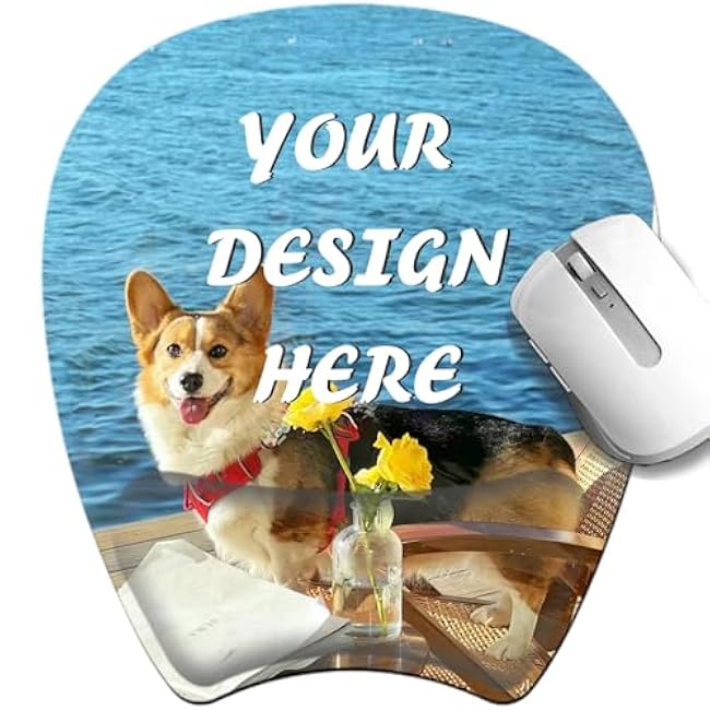 Custom Mouse Pad with Wrist Support，Ergonomic Personalized Mousepad,Add Personalized Photo & Text, Non-Slip Base, Comfort Gel Cushion for Office and Gaming (7)